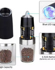 Electric Gravity Salt And Pepper Grinder Mill Set With Blue Light