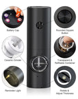 Electric Salt And Pepper Grinder With Adjustable Coarseness